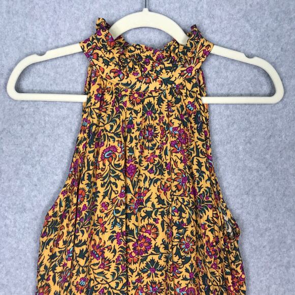 Cynthia‎ Rowley Top Women Large Yellow Blouse Tank Flowy Boho Western Cottage - Picture 2 of 10